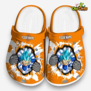 Custom Name Vegeta Dragon Ball Gripping Hand 3D Printed Classic Crocs Shoes - Image 3
