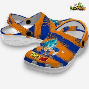 Custom Name Vegeta Dragon Ball Paint Splatter Graphics Classic Crocs - Image 1