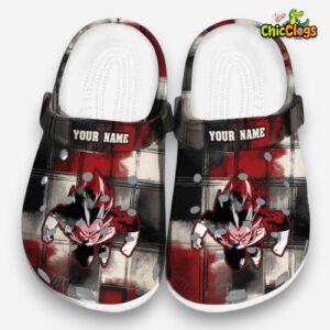 Custom Name Vegeta Dragon Ball Plaid Fusion Clogs - Image 3
