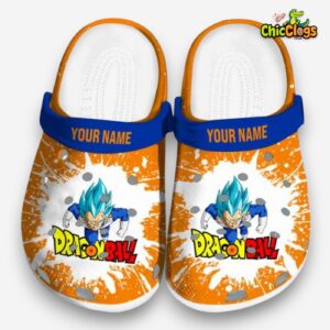 Custom Name Vegeta Dragon Ball Splash Art 3D Printed Classic Crocs Shoes - Image 3