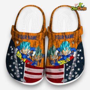 Custom Name Vegeta Dragon Ball Star Spangled 3D Printed Classic Crocs Shoes - Image 3