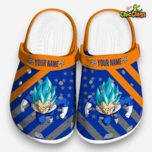 Custom Name Vegeta Dragon Ball Star Spangled Graphic Classic Crocs - Image 3