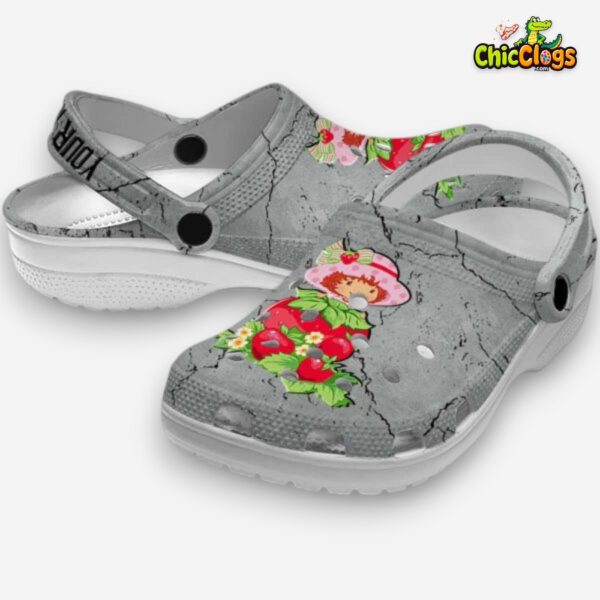 customized-strawberry-shortcake-cracked-texture-grey-clogs-1_rmta1y