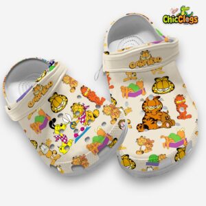 Cute Garfield Cat Cartoon Crocs For Kids & Adults - Image 3