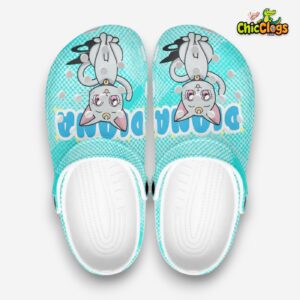 Cute Gray Cat Anime Diana Blue 3D Printed Classic Crocs Shoes - Image 4