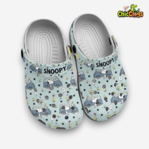 Durable Snoopy Cute Blue Cartoon 3D Printed Classic Crocs Shoes - Image 2