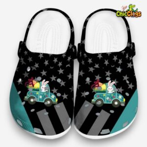 Easter Stellar Stripes Theme 3D Printed Classic Crocs Shoes - Image 3