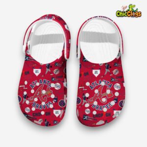 Eye catching & Comfortable Atlanta Braves MLB Team Red Clogs - Image 1