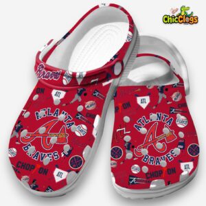 Eye catching & Comfortable Atlanta Braves MLB Team Red Clogs - Image 2