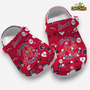 Eye catching & Comfortable Atlanta Braves MLB Team Red Clogs - Image 3