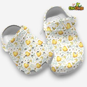 Eye catching & Comfortable Butterfly and Blue bowtie Pattern Clogs Shoes - Image 3