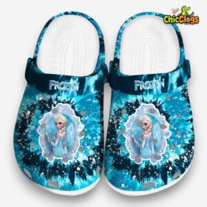Frozen Radiant Burst Effect 3D Printed Classic Crocs Shoes - Image 3