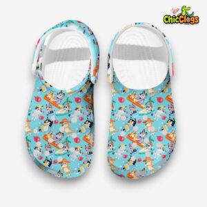 Fun Summer Trip With The Bluey Family Blue 3D Printed Classic Crocs Shoes - Image 1