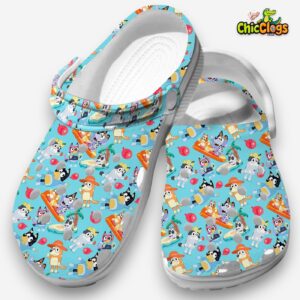 Fun Summer Trip With The Bluey Family Blue 3D Printed Classic Crocs Shoes - Image 2