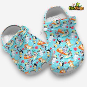 Fun Summer Trip With The Bluey Family Blue 3D Printed Classic Crocs Shoes - Image 3