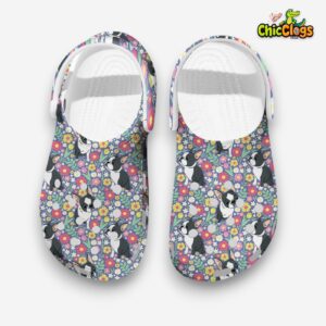 Funny French Bulldog Floral Pattern Crocs For Kids & Adults - Image 1
