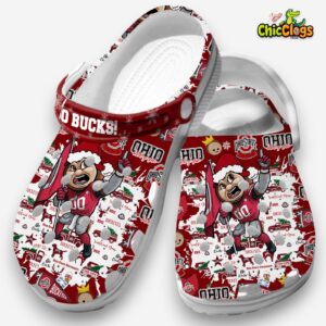 Go Bucks Ohio State Sport Team Christmas Crocs For Kids & Adults - Image 2