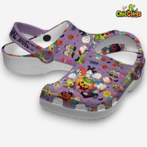 Happy Halloween With Rugrats Purple Customized Classic Crocs Shoes - Image 2