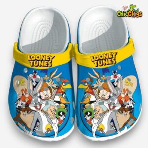 Happy Looney Tunes Cartoon Blue Classic Crocs - Image 2