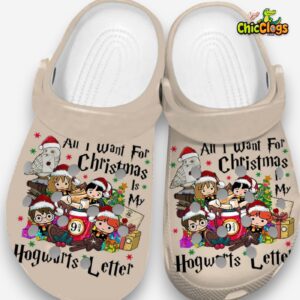 Harry Potter Merry Christmas Hogwarts Letter 3D Printed Classic Crocs Shoes - Image 1