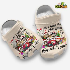 Harry Potter Merry Christmas Hogwarts Letter 3D Printed Classic Crocs Shoes - Image 3