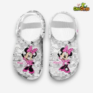 Hello Comic Backdrop Minnie Mouse Disney World 3D Printed Classic Crocs Shoes - Image 1