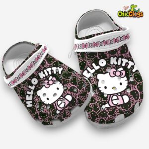 Hello Kitty Cartoon Black 3D Printed Classic Crocs Shoes - Image 3