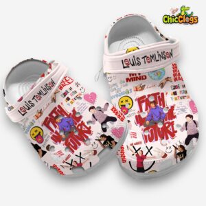 Light Pink Cool Louis Tomlinson Music 3D Printed Classic Crocs Shoes - Image 3