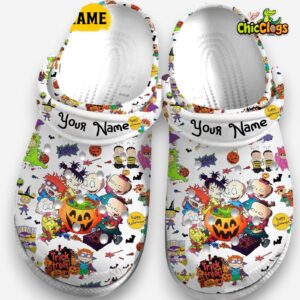 Lightweight White Slippers Rugrats Halloween Cartoon Customized Classic Crocs - Image 3