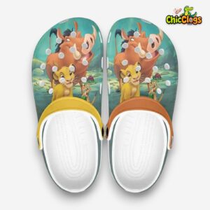 Lion King Pumbaa And Simba 3D Printed Classic Crocs Shoes - Image 4