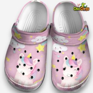 Litter Unicorn And Cloud And Star Night Unisex Crocs Clog Shoes - Image 1