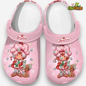 Lovely Strawberry Shortcake Pink Crocs For Kids & Adults - Image 1