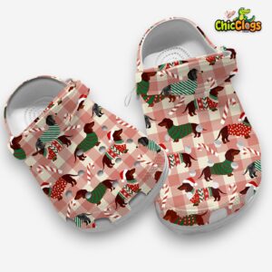 Merry Christmas With Dachshund & Candy Cane 3D Printed Classic Crocs Shoes - Image 3