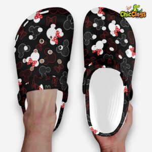 Mickey And Minnie Dots Unique Design 3D Printed Classic Crocs Shoes - Image 1