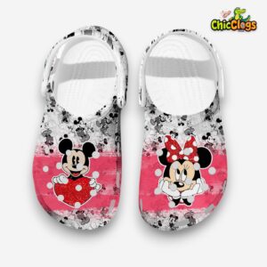 Mickey and Minnie Mouse Couple Lovely Cartoon Classic Crocs Shoes - Image 1