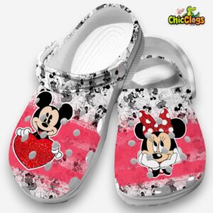 Mickey and Minnie Mouse Couple Lovely Cartoon Classic Crocs Shoes - Image 2