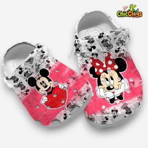 Mickey and Minnie Mouse Couple Lovely Cartoon Classic Crocs Shoes - Image 3