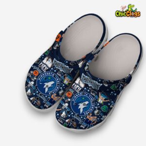 Minnesota Timberwolves NBA Team Blue Navy Sport Classic Crocs Shoes - Image 1