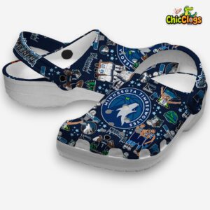 Minnesota Timberwolves NBA Team Blue Navy Sport Classic Crocs Shoes - Image 2