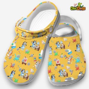 Miracle Painting Design Bluey & Bingo Yellow Cartoon Classic Crocs Shoes - Image 2