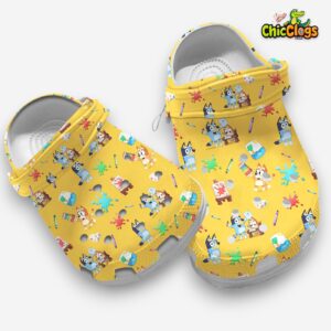 Miracle Painting Design Bluey & Bingo Yellow Cartoon Classic Crocs Shoes - Image 3