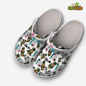 Non slip Weird Footwear Blink 182 White Music Classic Crocs Shoes - Image 1