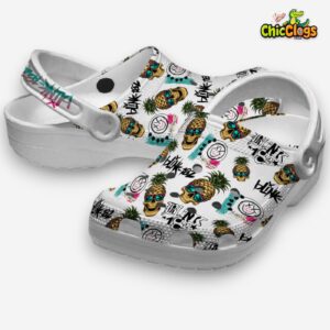 Non slip Weird Footwear Blink 182 White Music Classic Crocs Shoes - Image 2