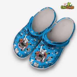 Passionate Blue Descendents Music 3D Printed Classic Crocs Shoes - Image 1