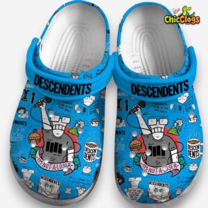 Passionate Blue Descendents Music 3D Printed Classic Crocs Shoes - Image 4