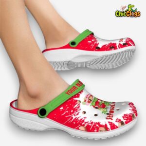 Personalized Clogs Strawberry Shortcake White Splatter Slipeprs - Image 2