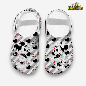 Personalized Couple Mickey And Minnie Doing Heart Shape Clogs - Image 2