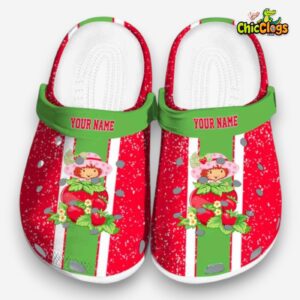 Personalized Strawberry Shortcake Vertical Stripes Clogs - Image 3