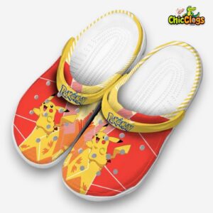 Pikachu Pokemon Geometric Background 3D Printed Classic Crocs Shoes - Image 1
