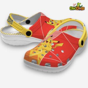 Pikachu Pokemon Geometric Background 3D Printed Classic Crocs Shoes - Image 2